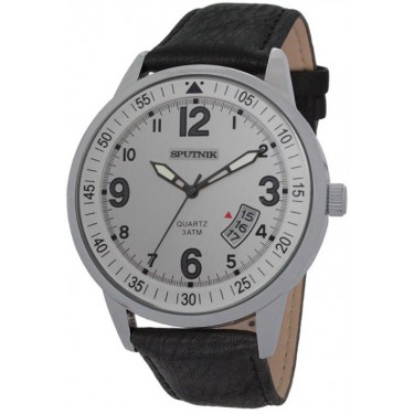 Мужские наручные часы Спутник М-400530 А /1 (сталь) 1 календ.кож.рем.