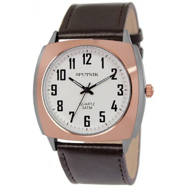 Мужские наручные часы Спутник М-857700/6 (сталь)кож.рем.